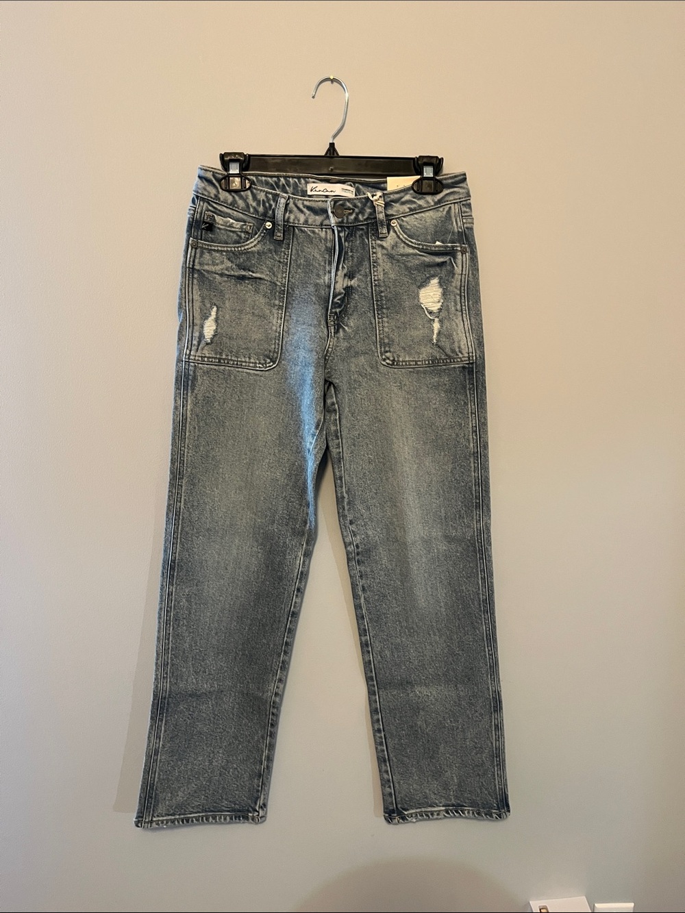 KanCan Distressed High-Rise Straight Jeans